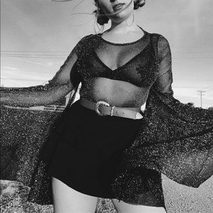 Black sparkles body suit